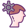 Image of a head with a cogwheel