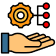 Image of a hand with a cogwheel